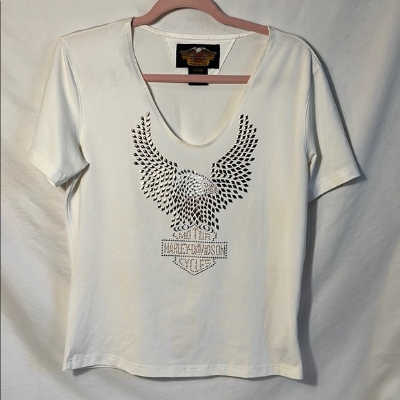 Harley-Davidson Tops - Harley-Davidson White Studded Eagle Women's Tee